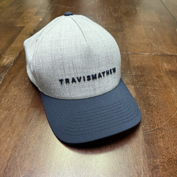 Travis‎ Mathew Golf Hat Mens Passing Lane Heather Grey/Navy Snapback - Picture 1 of 4